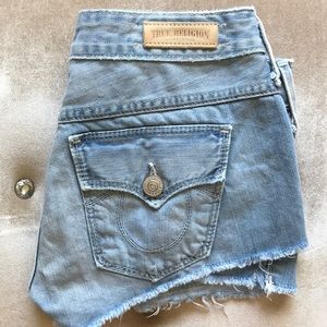 True Religion Cut off jean shorts